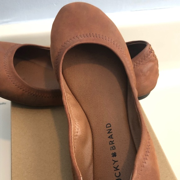 Lucky Brand leather flats in Bourbon color. Sz 7.5 - Picture 2 of 6